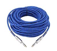Socobeta Audio Cable 6 35mm Stereo Male To Male Audio Cable for Electric Guitar Mixer Stereo(20 Meters)