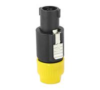 Socobeta Audio Speaker Connector, C-NL4FC -30-80℃ 10PCS 30A Rms Plated Brass 4 Pin Plug Speakon Cable Connector for Loudspeaker Box (Yellow)