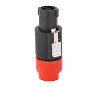 Socobeta Audio Speaker Connector, C-NL4FC -30-80℃ 10PCS 30A Rms Plated Brass 4 Pin Plug Speakon Cable Connector for Loudspeaker Box (Red)
