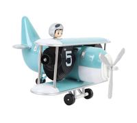 Socobeta Auto Flip Clock Playful Airplane Shape Easy Read Function for Office Bedroom Study Spaces 8.46x8.35in (Sky Blue)