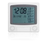 Socobeta Azan Clock Prayer Times Table Clock Muslim Digital Alarm for Home Bedroom Living Room Decoration White 9.3 x 8.9 x 0.9inch