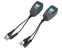 Socobeta BNC Video Transceiver Balun RJ45 to BNC Video Practical Mini CCTV Coax BNC Video Balun Transceiver Passive RJ45 Cable Converter with Power Connector