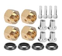 Socobeta Brass Combiner Hex Adapter for 1/10 RC Car Model, Durable Upgrade Wheel Hub Hex Kit for Improving Stability, Fit for Enthusiasts, Gold, 4pcs Set (8mm)