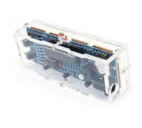 Socobeta Compact 4-digit Digital LED Talking Clock DIY Kit Light Control Temperature Date Time Display Transparent Case(White)