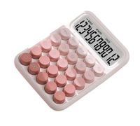 Socobeta Cute Calculator Large Button Stylish 12 Digit Clear Display Screen for Students and Accountants 16x11.5x3cm (Pink)