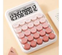 Socobeta Cute Calculator Large Button Stylish 12 Digit Clear Display Screen for Students and Accountants 16x11.5x3cm (Pink)