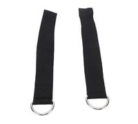 Socobeta D Buckle Pilates Straps Double Loop for Home Gym Workout, Comfortable and Durable Cotton, 2PCS, Black