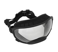 Socobeta Dog Goggles Eye Wear Anti UV Pet Sunglasses Adjustable Glasses Strap(Black frame transparent)