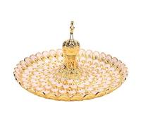 Socobeta Elegant Metal Storage Bowl, Peacock Style Candy Dish (Gold White) | High gloss zinc alloy, Perfect for parties, Artistic fruit serving tray, Durable and safe, Stylish home decoration
