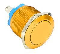Socobeta Flat Head Full Oxidation Metal Push Button Switch -resistant Jog Screw Foot 19mm for Humid Environments (Yellow)