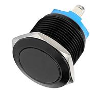 Socobeta Flat Head Full Oxidation Metal Push Button Switch -resistant Jog Screw Foot 19mm for Humid Environments (Black)