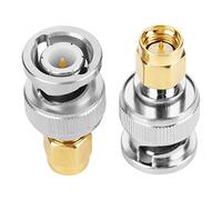 Socobeta Insulated BNC to SMA Type Adapters 2 Pcs White Insulation PTFE for Test Equipment