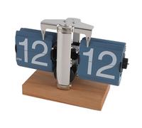 Socobeta Large Flip Desk Clock Retro Vintage Design Automatic Flip Clock for Home Office Decoration 12 Hours Battery Powered (Blue Page)