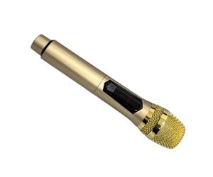 Socobeta LED Screen Wireless Handheld Microphone 80Hz to 15KHz Home Karaoke System with 50 Meter Range Receiver (Gold)