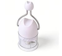 Socobeta Manual Garlic Chopper Efficient Hand Crank Mini Food Processor Portable for Kitchen Outdoor Use Transparent ABS Stainless Steel 7.2 X 2.52in (White)