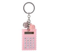 Socobeta Mini Calculator with Key Buckle Portable Cute Cookies Style Key Chain Calculator Candy Color Pocket Calculator(Pink)