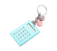 Socobeta Mini Calculator with Key Buckle Portable Cute Cookies Style Key Chain Calculator Candy Color Pocket Calculator(Green)