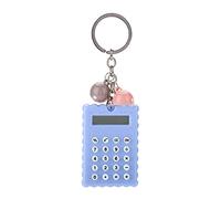 Socobeta Mini Calculator with Key Buckle Portable Cute Cookies Style Key Chain Calculator Candy Color Pocket Calculator(Purple)