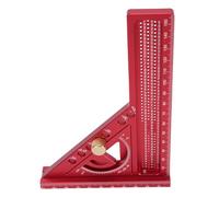Socobeta Multi Angle Measuring Ruler Durable Aluminum Alloy 0-180° Adjustable Protractor Square for Woodworking (Pure Red)