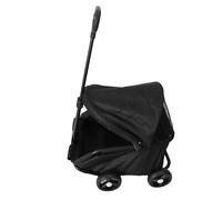 Socobeta Pet Strolling Cart Foldable Design with Sunproof Canopy Easy Assembly for Dogs and Cats Oxford Cloth 1 Unit (Black)