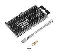 Socobeta Portable Mini Hand Drill Tool Set for Wood Plastic Metal Bone 20pcs Twist Drill Bits Brass Silver 12.1cm