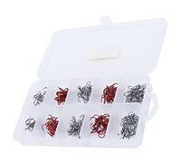 Socobeta Proof Lightweight High Carbon Steel Fishing Triple Hooks Set Easy to Use for Travelers and Beginners for Fishing Accessory (Three anchor hook set (black/red))