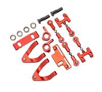 Socobeta RC Aluminium Upper Lower Suspension Arm Steering Cup Hex Adapter Metal Accessories Set for WPL D12 RC Car, Durable Corrosion Resistance Enhancer for Improved Performance, Fit for Remote (Red)