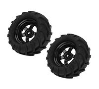 Socobeta RC Wheel Tire for 1/16 RC Car - Concave and Convex Surface for Better Control - Effective Cushion Effect - 2pcs for Racing Enthusiasts - Black Rubber