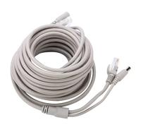 Socobeta RJ45+DC Ethernet CCTV Cable for IP Cameras NVR System 10Mbps/100Mbps 5M/10M/15M/20M(10M)
