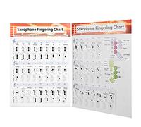 Socobeta Saxophone Fingering Chart Basics Guide Coated Paper Exercise Reference for Beginners Learning Musical Instrument