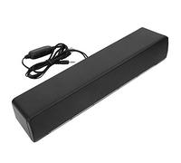 Socobeta Soundbar Stereo Wired USB Music Player Bass Surround Sound Box 3 5mm Input for PC Cellphones (Black)