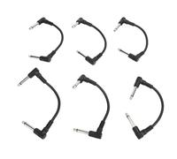Socobeta Space Saving 1/4 Inch Right Angle Pedal Cable for Neat Pedalboard Organization 6 Pcs (Black)