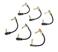 Socobeta Space Saving 1/4 Inch Right Angle Pedal Cable for Neat Pedalboard Organization 6 Pcs (Flat Head Gold)
