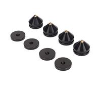 Socobeta Speaker Isolation Feet Mat High Damping for Less Noise, 4PCS Aluminum Alloy Amplifier Spike Isolation Feet Pad for Turntable Subwoofer, for Speakers Amplifiers DAC (Black)