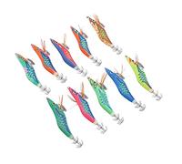 Socobeta Squid Jigs Lures, Squid Jig Fishing Lures, Vivid Colors, Special Cloth, Fine Workmanship, Concise Hook Tip, 3D Lifelike Eyes for Freshwater (2.5#)