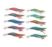Socobeta Squid Jigs Lures, Squid Jig Fishing Lures, Vivid Colors, Special Cloth, Fine Workmanship, Concise Hook Tip, 3D Lifelike Eyes for Freshwater (3.0#)