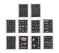 Socobeta Tattoo Stencils,Temporary Tattoos Stencils 147 Pattern Quick Painting Waterproof Tattoo Stencils for Cosplay Halloween Reusable Boys and Man Glitter Tattoo Kit Templates Face Painting Stencil