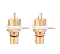 Socobeta Terminal 2 Pcs Connector Socket Gold Plated Copper Panel Mount Socket Connector