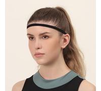 Socobeta Thin Non Slip Elastic Sports Headband Fashionable Exercise Sweatband for Men Women for Running Football Tennis (Black)