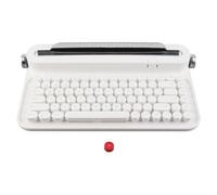 Socobeta Typewriter Keyboard ,Retro Bluetooth Keyboard Round Keycaps Universal Compact 86 Keys with Integrated Stand for Smartphone for IOS for Android(White)
