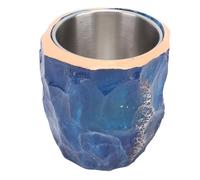 Socobeta Unique Mineral Rock Coffee Mug Eye Catching Style Ergonomic Handle for Special Situations Stainless Steel (Dark Blue)