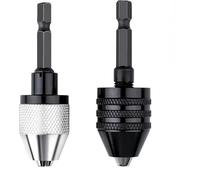 SOCOJE 2PCS Keyless Chuck Adapter for Impact Driver Impact Drill Adapter 1/4 Hex Shank