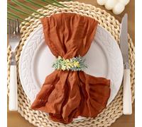 Socomi Terracotta Cheesecloth Napkins Summer Fall Cheese Cloths Gauze Set of 10 Boho Washable Dinner Table Napkins for Wedding Party Baby Shower Birthday Party Decor