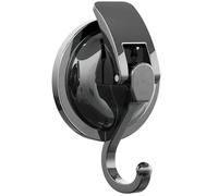 SOCONT Heavy Duty Vacuum Suction Cup Hooks, Gun Silver Plated Polished Super Suction for Kitchen Bathroom, 1 Pack