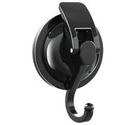 SOCONT Heavy Duty Vacuum Suction Cup Hooks, Matte Black Plated Polished Super Suction for Kitchen Bathroom, 1 Pack