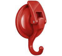 SOCONT Suction Cup Hooks for Shower, Heavy Duty Vacuum Shower Hooks for Inside Shower, Flame Red Plished Easy to Install Super Suction for Kitchen Bathroom Restroom,1 Pack