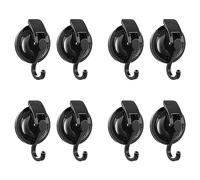 SOCONT Suction Cup Hooks for Shower, Heavy Duty Vacuum Shower Hooks for Inside Shower, Matte Black-Plated Plished Super Suction for Kitchen Bathroom Restroom, 8 Pack