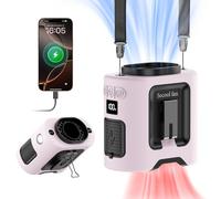 Socool 14500mAh Portable Waist Fan Clip on Belt 360 Rotation Wearable Personal Shirt Fan Rechargeable, 67H Cooling, 5 Speeds Turbo Fan with Flashlight, Neck Fan Hands-Free For Outdoor Jobsite Camping