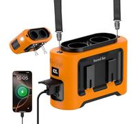 Socool Portable Waist Fan Clip - on Wearable Belt Personal Fan 14500mAh Rechargeable Battery Operated With 5 Speeds & Flashlight Neck Hands-Free 40H Cooling For Travel Power Bank Outdoor Camping