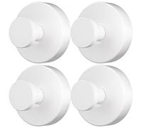 SOCORIA Suction Hooks for Shower, Mirror, Wall, Hanging Towels (White, 4 Pieces)